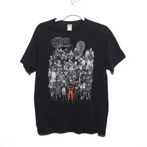 Fruit of the Loom Naruto Shippuden Black T-shirt Tee Size Medium